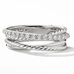 COPY - David Yurman Crossover Ring Sterling Silver and Diamonds - $595 Retail -…